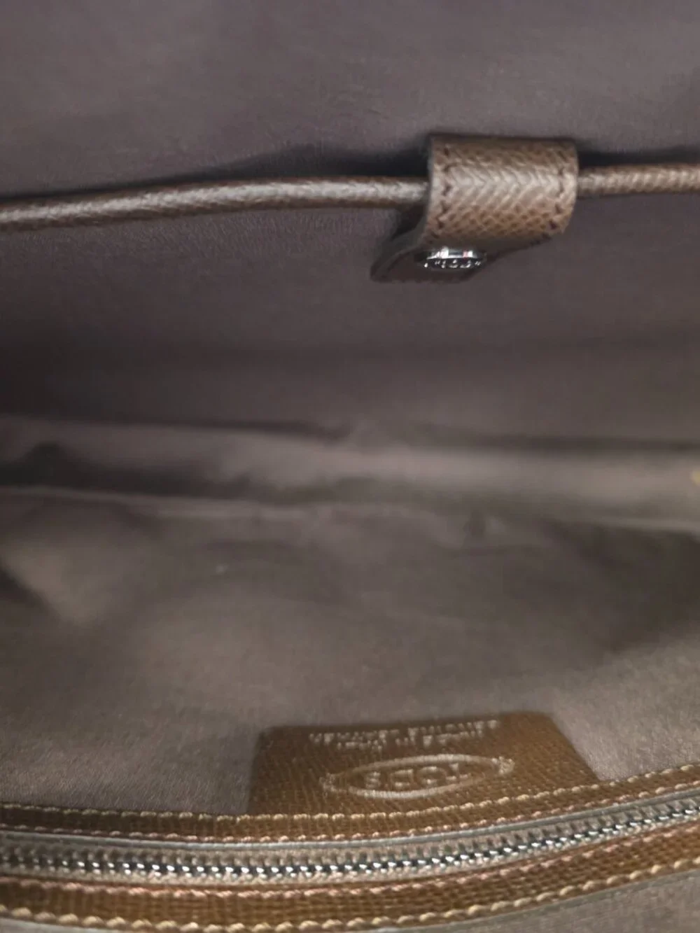 Tod's Cross-Grain Brown Leather Briefcase